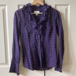 LOFT fitted plaid button down